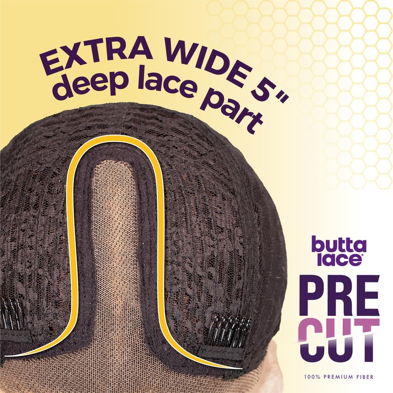 Sensationnel Butta Lace Precut Wigs - Unit 12 Glueless Extra Wide 5 Inch Deep Parting Synthetic Pre Tweezed Smaller Knot Hairline (BALAYAGEPLATINUM)