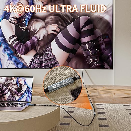 HOTUTUKI USB C Extension Cable 16.5FT, 20Gbps/100W USB3.2 Type C Extender Cord, 4K@60Hz Video Output Nylon Braided USB C Male to Female Extension Charging Cable Compatibility with Thunderbolt 4/3