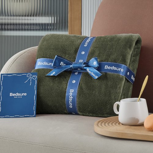 Bedsure GentleSoft Fleece Blanket Twin Size Olive Green - 300GSM Lightweight Plush Fuzzy Cozy Soft Warm Blanket for Bed, Sofa, Couch, Travel, Camping, 60x80 inches