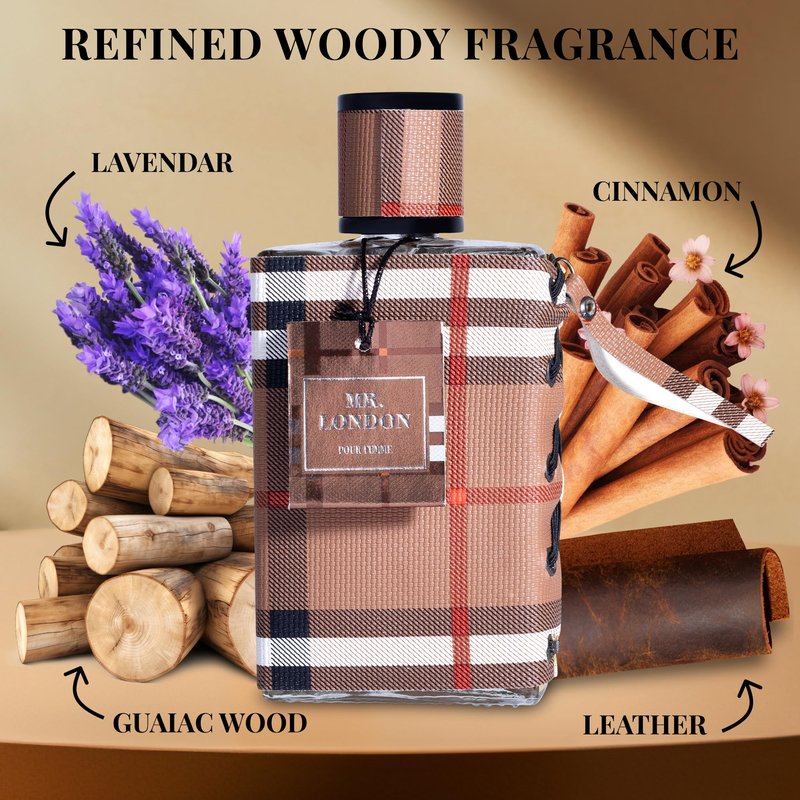 Mr London for Men Eau De Parfum - Refined Amber Woody Fragrance - Fresh & Masculine Bergamot, Lavender & Warm Cinnamon - Unique Tones Combine Tobacco Leaves, Guaiac Wood & Oak Moss - 100ml Bottle