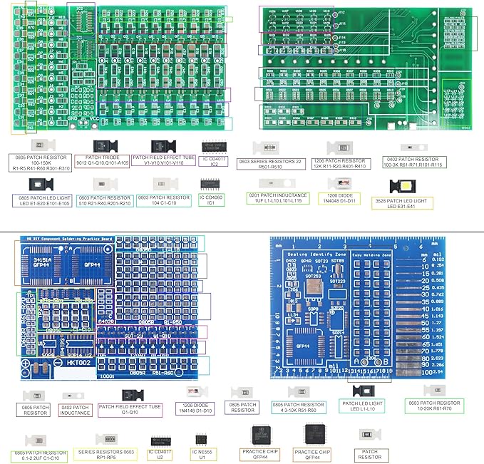 YIDAB Soldering Practice Kit 5in1 DIY Music Spectrum Senior SMD Two-sided SMT Circular LED 0805 Small SMD Circuit Kit Learn Soldering Kit For Beginners