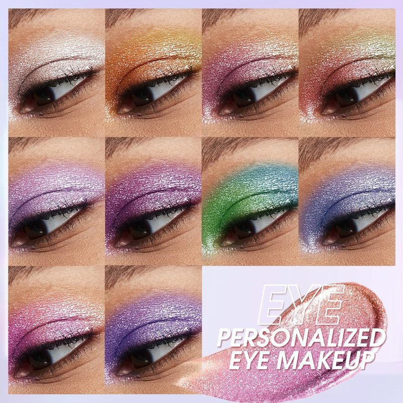 Liquid Glitter Eyeshadow Set - Multichrome Waterproof Shimmer | Long-Lasting Quick-Drying Makeup Kit (Magic Color)