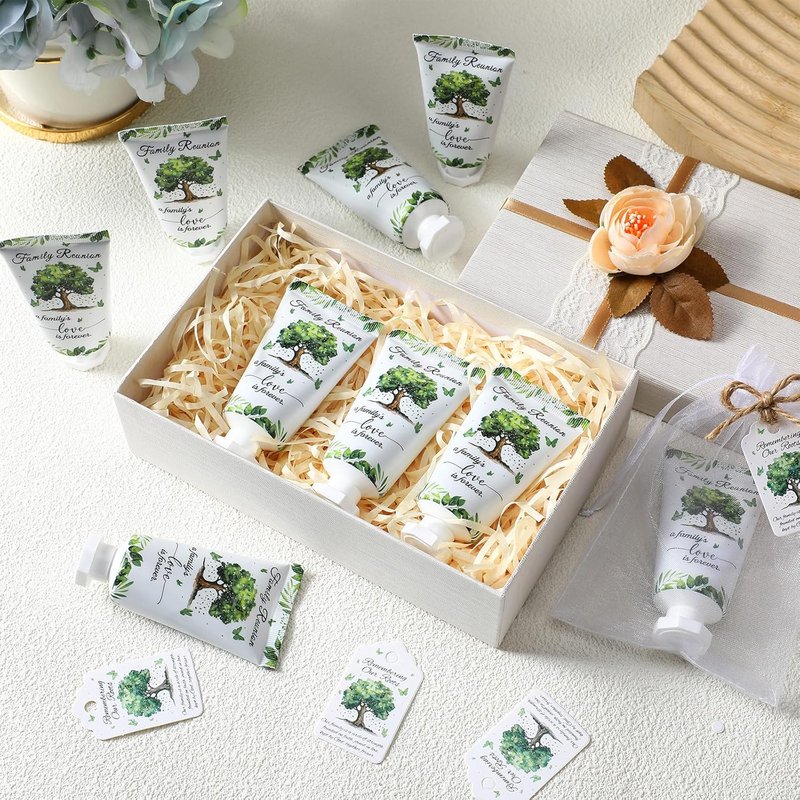 Family Reunion Hand Lotion Cream Favors - 20 Sets with Organza Bags for Table Centerpieces | Perfect Party Decor