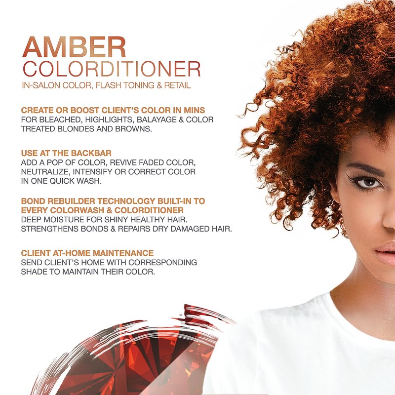 Celeb Luxury Gem Lites Amber Colorditioner, Color Depositing Conditioner with Bondfix Bond Rebuilder, Semi Permanent Hair Colour Glaze, Maintains and Refreshes Copper to Medium Auburn Tones
