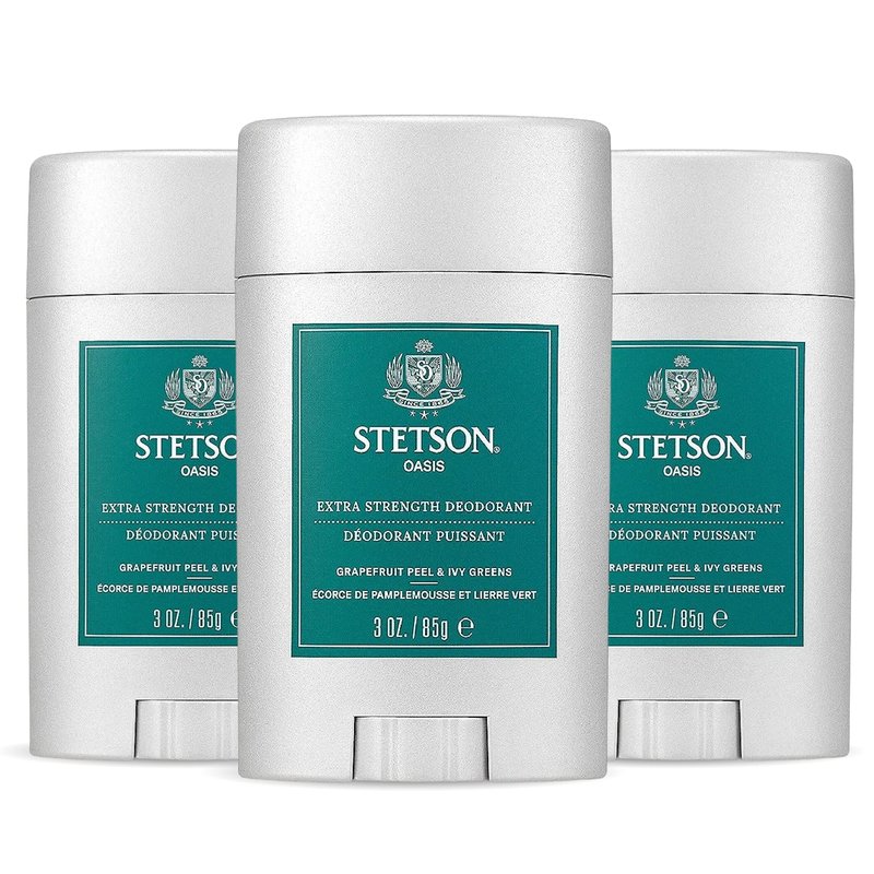 STETSON Personal Care Extra Strength Deodorant by Scent Beauty - Gel Men's Deodorant Stick for Grooming Kit - 3 oz - 3 Pack - Original