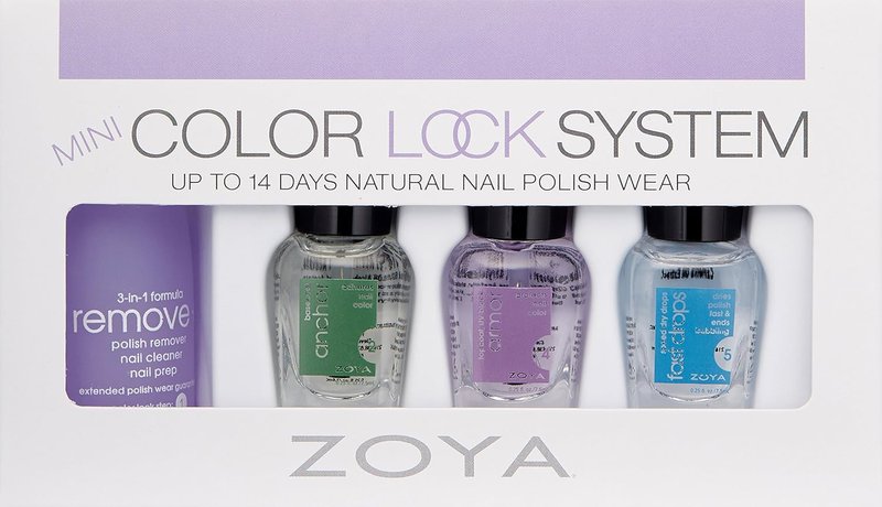 Zoya Mini Color Lock System Manicure Kit - Clear 4-Piece Set for Long-Lasting Nails