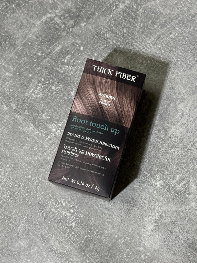 THICK FIBER Root Touch Up Powder with Brush – Covers Grey Roots, Thinning Hair & Bald Spots – Sweat & Water Resistant for Men & Women (Medium Brown, 0.35 Ounce (Pack of 1))