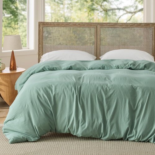Bedsure Sage Green Duvet Cover | King Size 104x90 Inches - Extra Soft Prewashed Cotton-Like Polyester