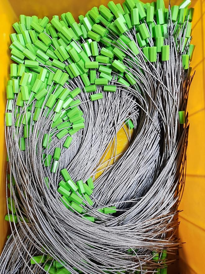 Leadseals 20" Cable Seals Tamper Proof Security Tags Steel Wire Seal Numbered Garden Marking Label Lock Strip Self-Locking Seal Length 50 CM (Pack of 100pcs)