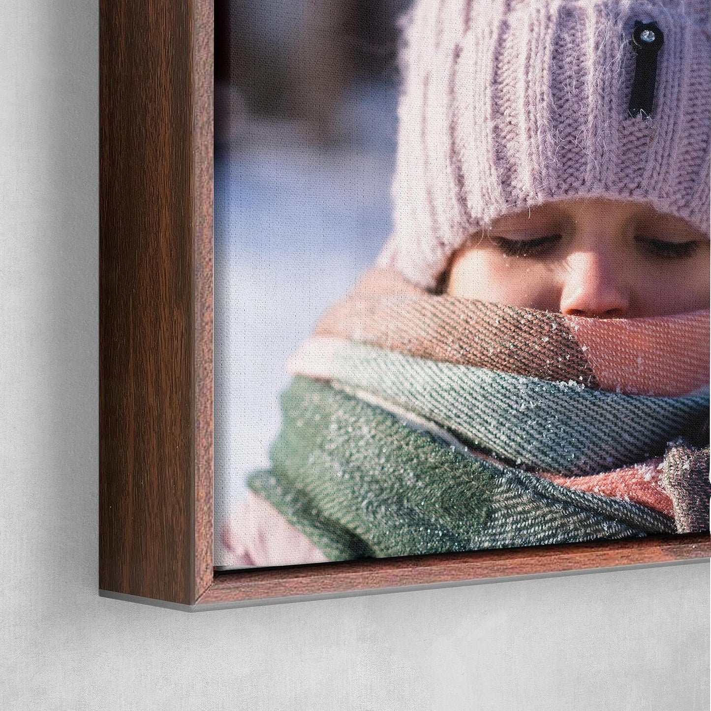 P&L ART Personalized Canvas Prints - Transform Your Photos into Stunning Wall Art | 20x24 Walnut Frame