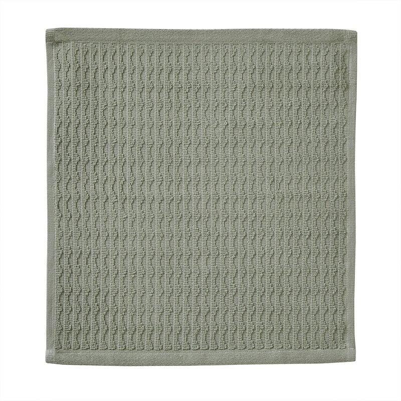 SKL Home Longborough 100% Turkish Cotton Premium 4-Piece Washcloth Set, 520 GSM, Soft & Absorbent Jacquard, Sage