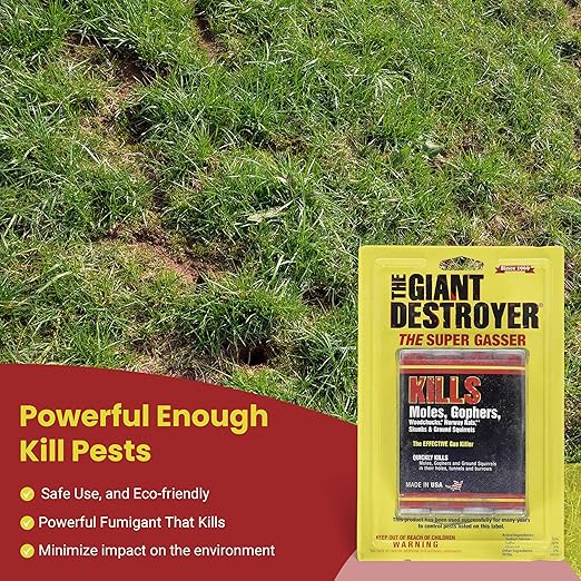 Giant Destroyer Smoke Bomb Gasser â Rodent & for Gophers, Moles, Groundhogs & Rats â 16 Pack (64 Tubes) + Jecudi Towel